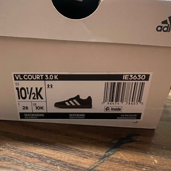 adidas Kids Black and White Sneakers - Picture 3 of 8